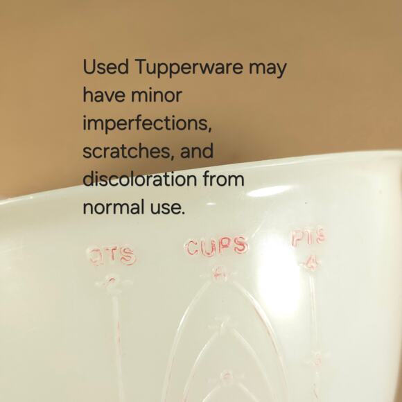 Vintage Tupperware Bundle #500 Mix-N-Store Measuring Pitcher 8 oz Measuring Cup - Picture 9 of 9